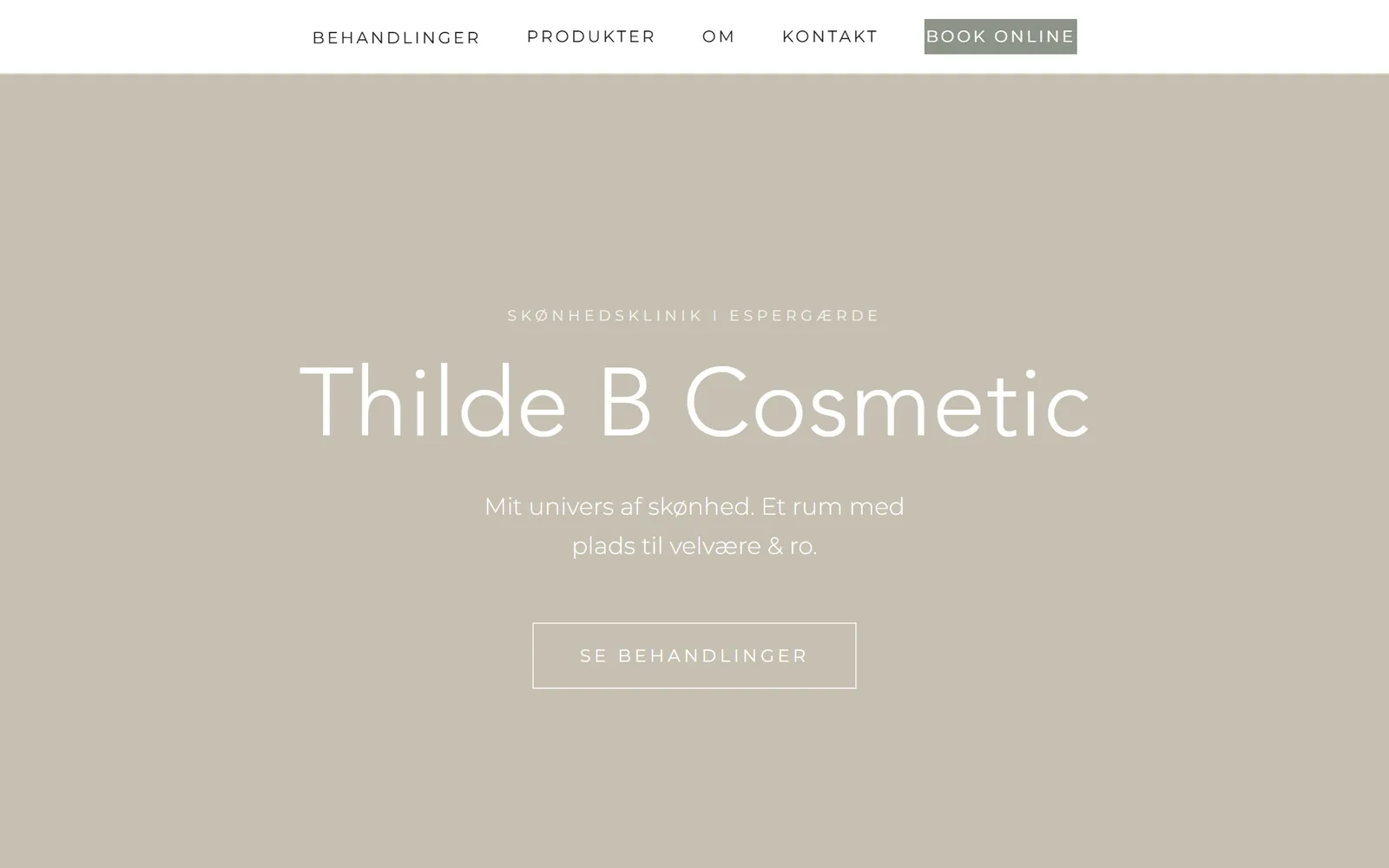 Skærmbillede fra Thilde B Cosmetic
