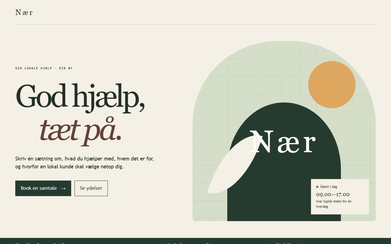 Forsiden på designet Nær